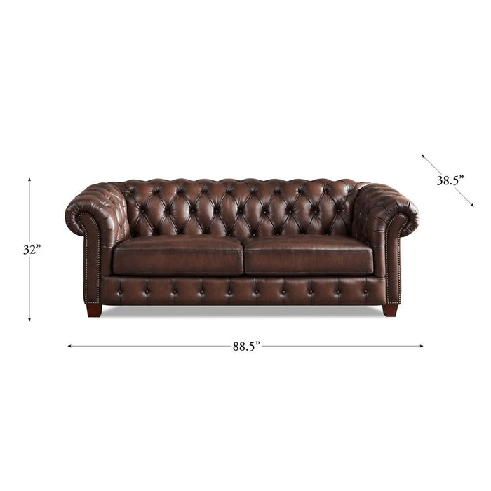 Versailles - Leather Sofa - Caramel