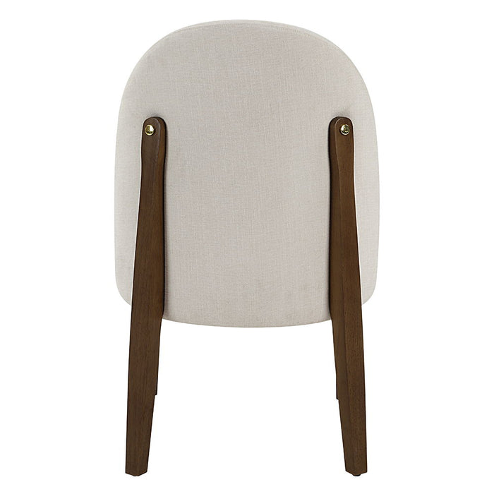 Gamarya - Side Chair (Set of 2) - White Fabric & Oak