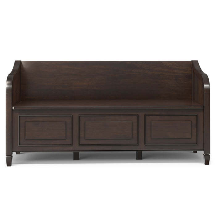 Connaught - Wide Entryway Storage Bench - Chestnut Brown