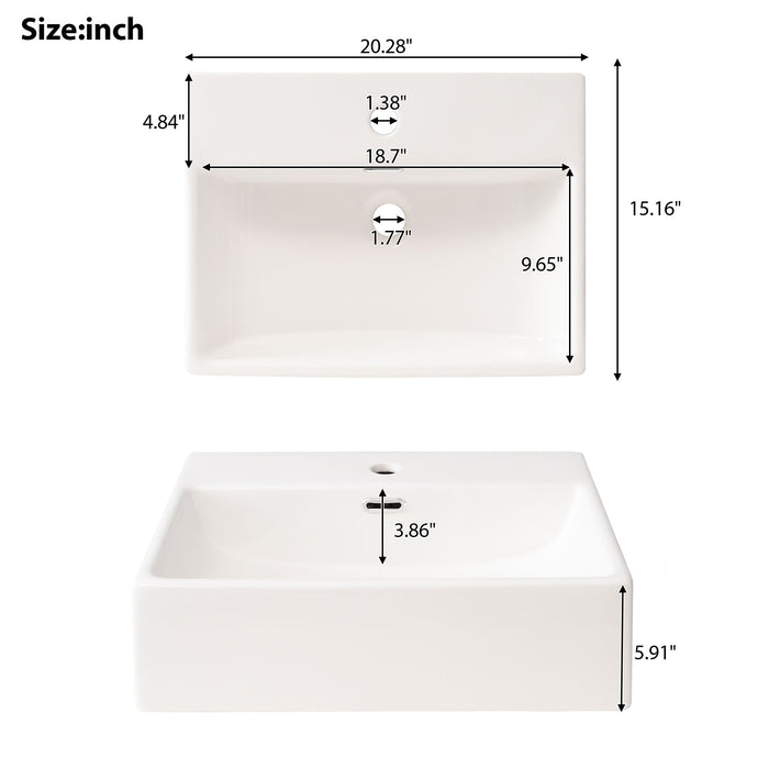 Bathroom Vanity With Ceramic Sink And Ample Storage, Ideal For Small Bathrooms