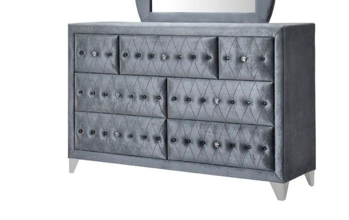 Dante - Velvet Dresser - Gray