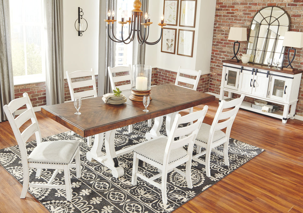 Valebeck - White / Brown - Rectangular Dining Room Table