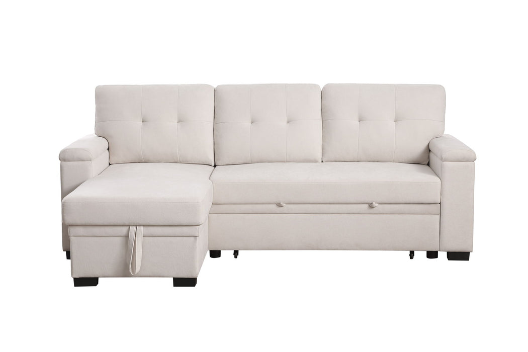 Lucca II  - 84.5"W Reversible Sleeper Sectional Sofa with Storage Chaise