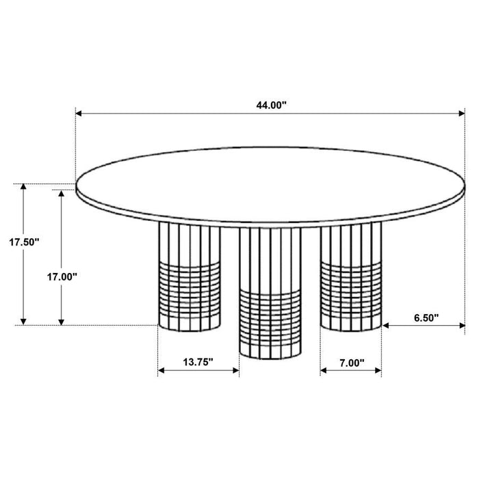 Astoria - Round Genuine Marble Coffee Table - White