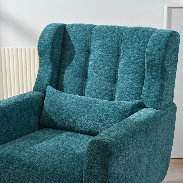 Modern Accent Chair Upholstered Foam Filled Living Room Chairs Comfy Reading Chair Mid-Century Modern Chair With Chenille Fabric Lounge Arm Chairs Armchair For Living Room Bedroom