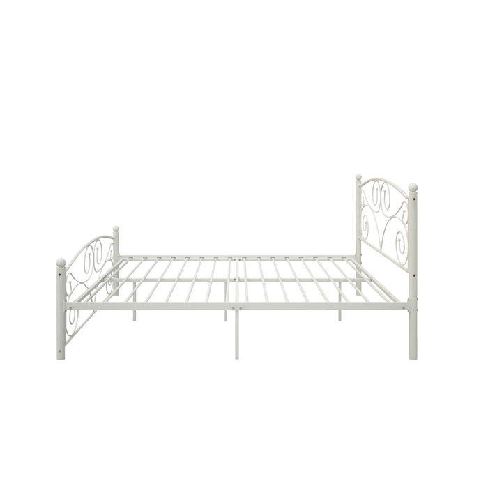 Unique Flower Sturdy System Metal Bed Frame With Headboard And Footboard