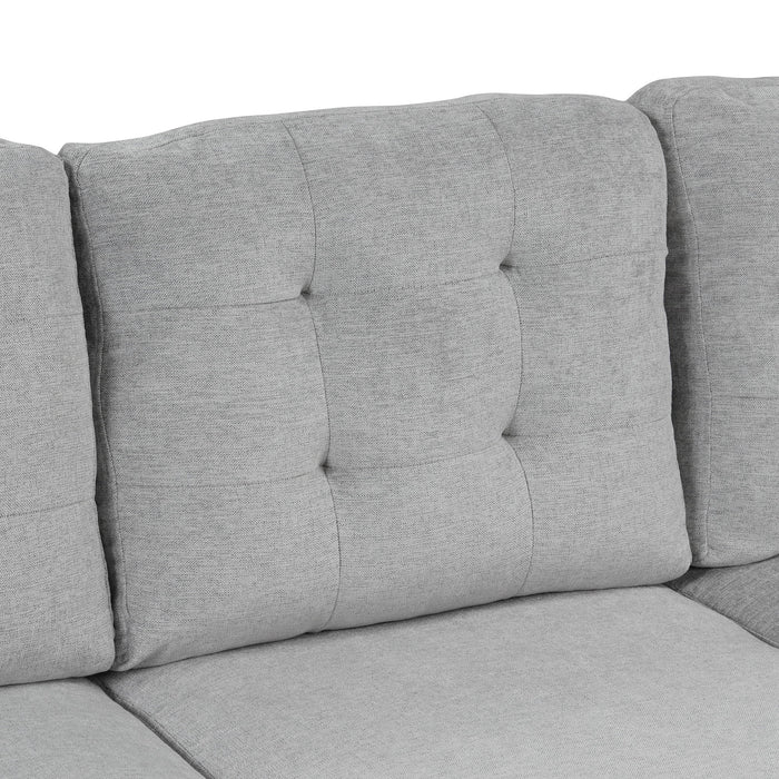 Modern U-Shaped Corner Sectional Sofa Upholstered Linen Sofa Couch For Living Room