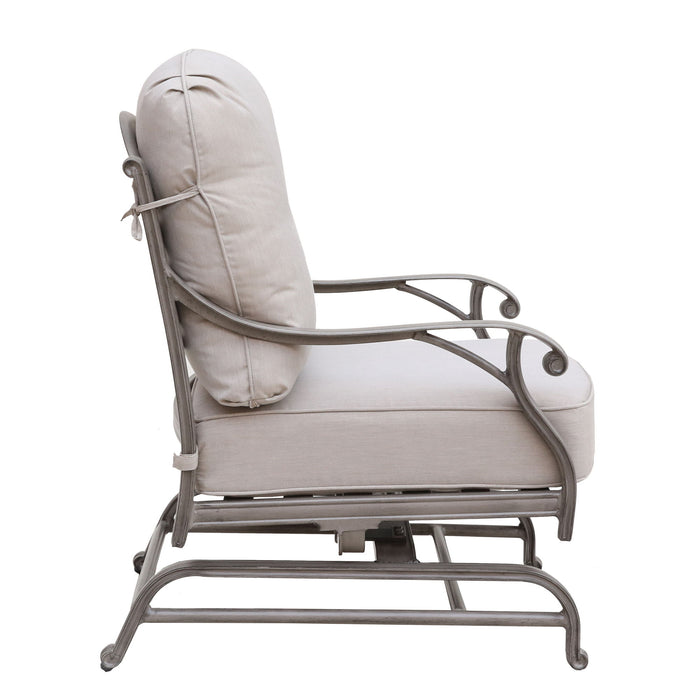 Cast Aluminum Club Motion Chair With Cushion (Set of 2) - Gray