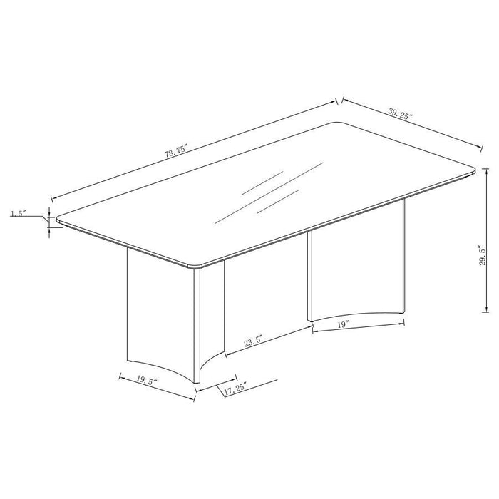 Galiano - Rectangular Stone Top Dining Table - White