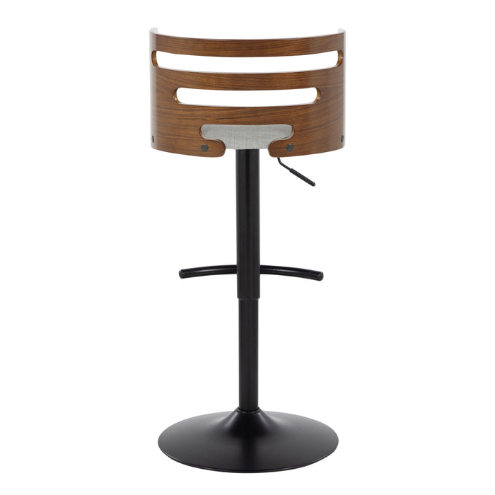 Cosi - Mid Century Modern Adjustable Barstool With Swivel With Rounded T Footrest (Set of 2)