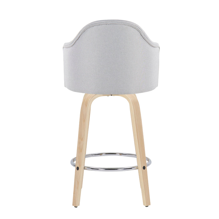 Ahoy - Mid Century Modern Fixed Height Counter Stool With Round Footrest (Set of 2)