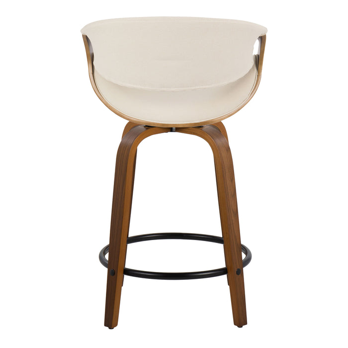 Curvini Mid - Century Modern Fixed Height Counter Stool With Swivel (Set of 2)