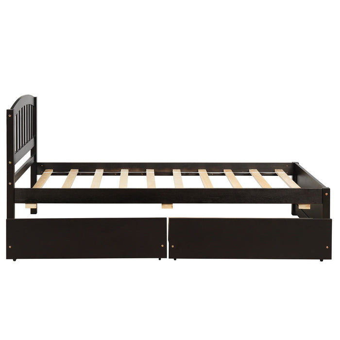 Twin Size Platform Bed With Two Drawers