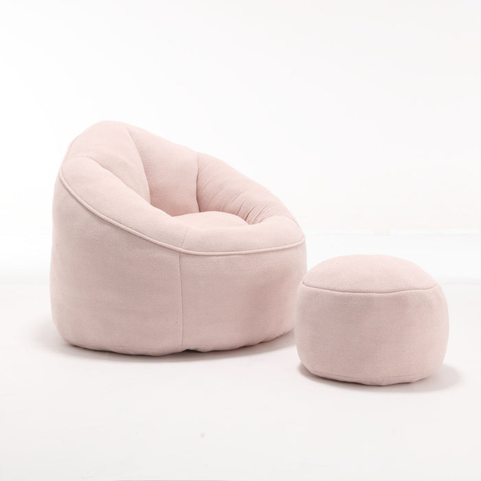 Bedding Bean Bag Sofa Chair High Pressure Foam Bean Bag Chair Adult Material With Padded Foam Padding Compressed Bean Bag With Footrest