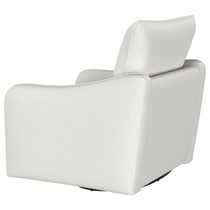 Madia - Upholstered Sloped Arm Swivel Glider Chair - Vanilla