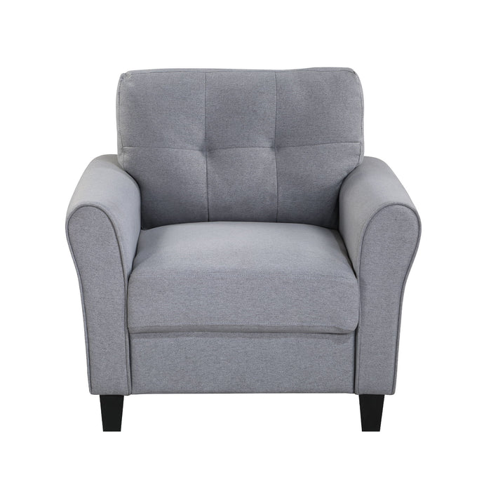 Modern Living Room Armchair Linen Upholstered Couch Furniture For Home Or Office