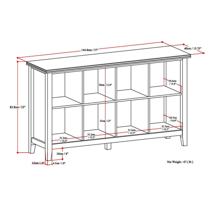 Artisan - 8 Cube Storage Sofa Table - Russet Brown