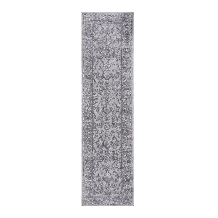 Marfi - 2' x 8' Oriental Non-Shedding Stylish And Stain Resistant Area Rug - Ivory / Gray