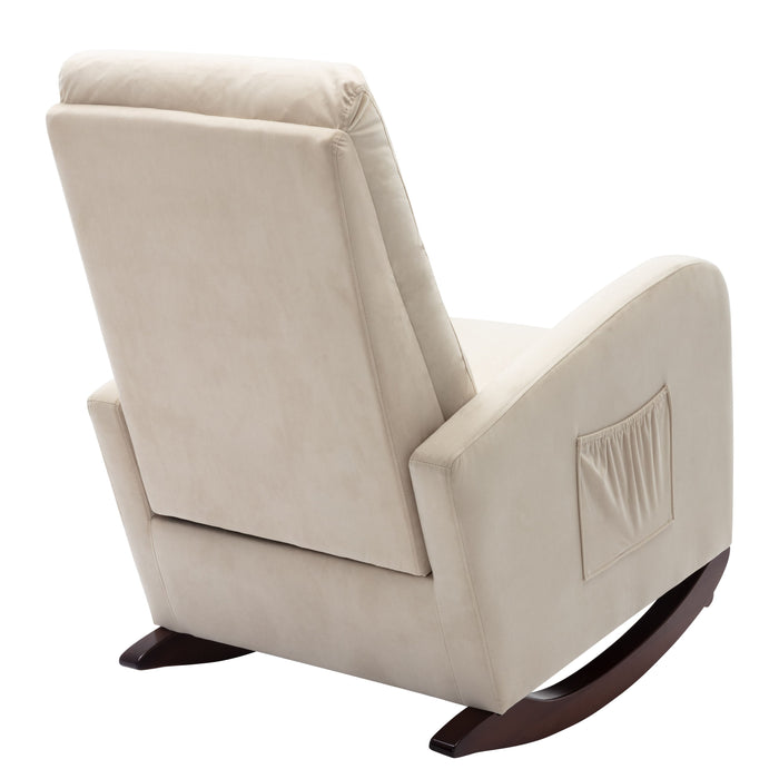 Baby Room High Back Rocking Chair Nursery Chair, Comfortable Rocker Padded Seat, Modern High Back Armchair