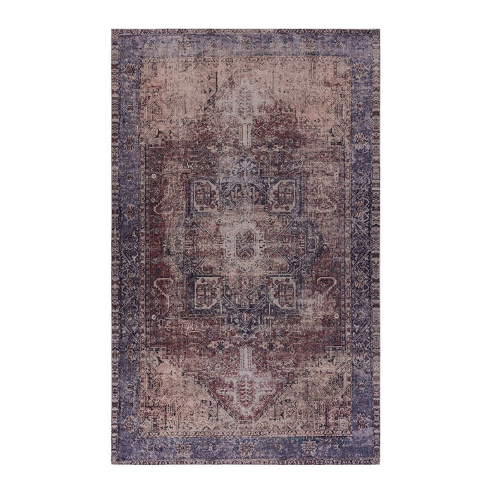 3' x 5' Area Rug, Washable, Low-Pile, Non-Slip, Non-Shedding, Foldable, Kid & Pet Friendly - Burgundy