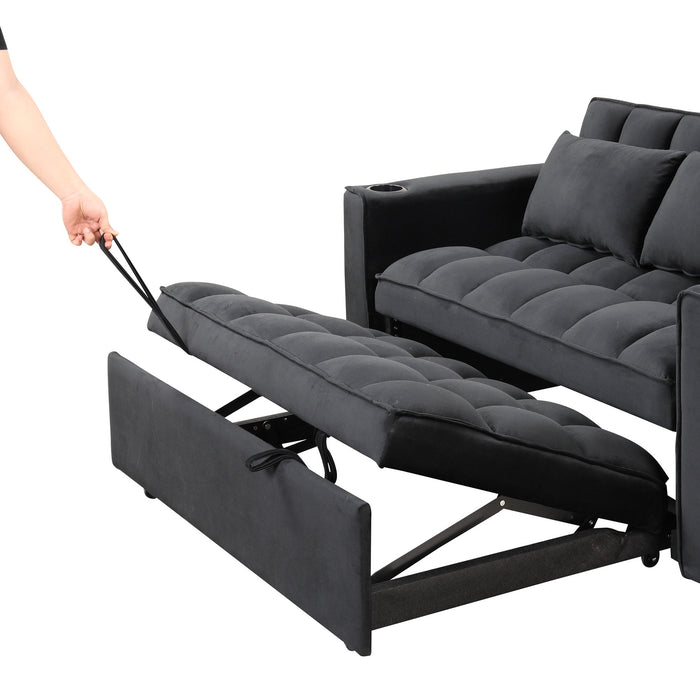 Multi Functional Sofa Bed With Cup Holder And USB Port For Living Room Or Apartments