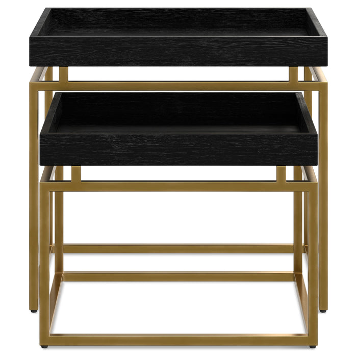 Macy - 2 Pc Nesting Table - Black, Gold