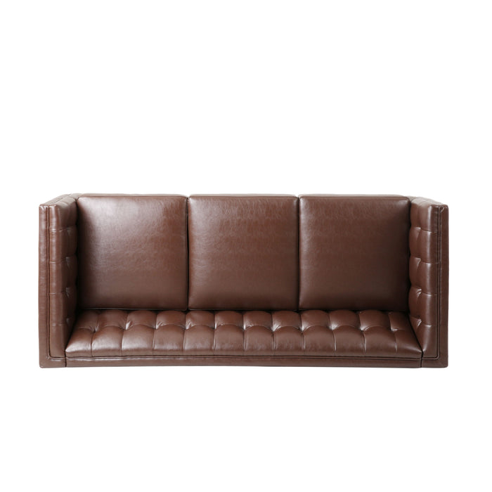 Comfy 3 Seat Sofa With Tufted Back, Modern For Living Room