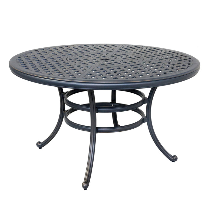 Cast Dessert Night Aluminum 5 Piece Round Dining Set With 4 Swivel Rockers - Sand Dollar Cushions