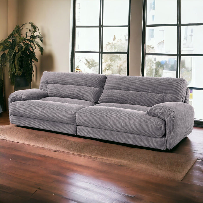 Cadenza - Corduroy Loveseat - Gray