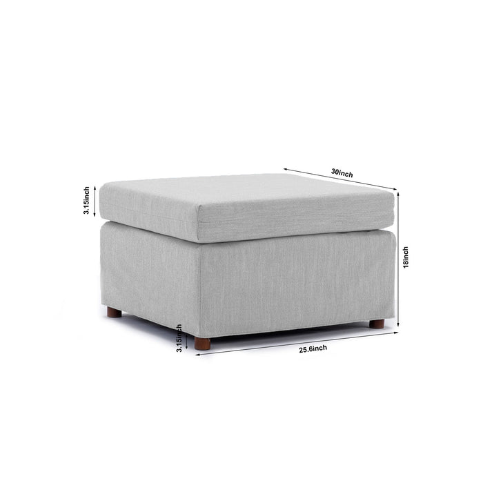 4 Seat Module Sectional Sofa Couch With 1 Ottoman For Living Room, Seat Cushion And Back Cushion Non-Removable And Non-Washable