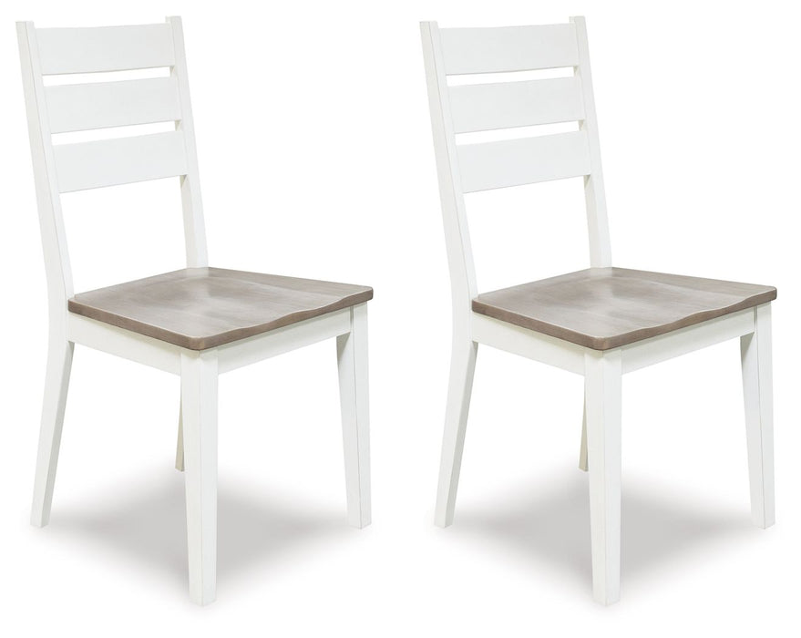 Nollicott - Whitewash / Light Gray - Dining Room Side Chair (Set of 2)