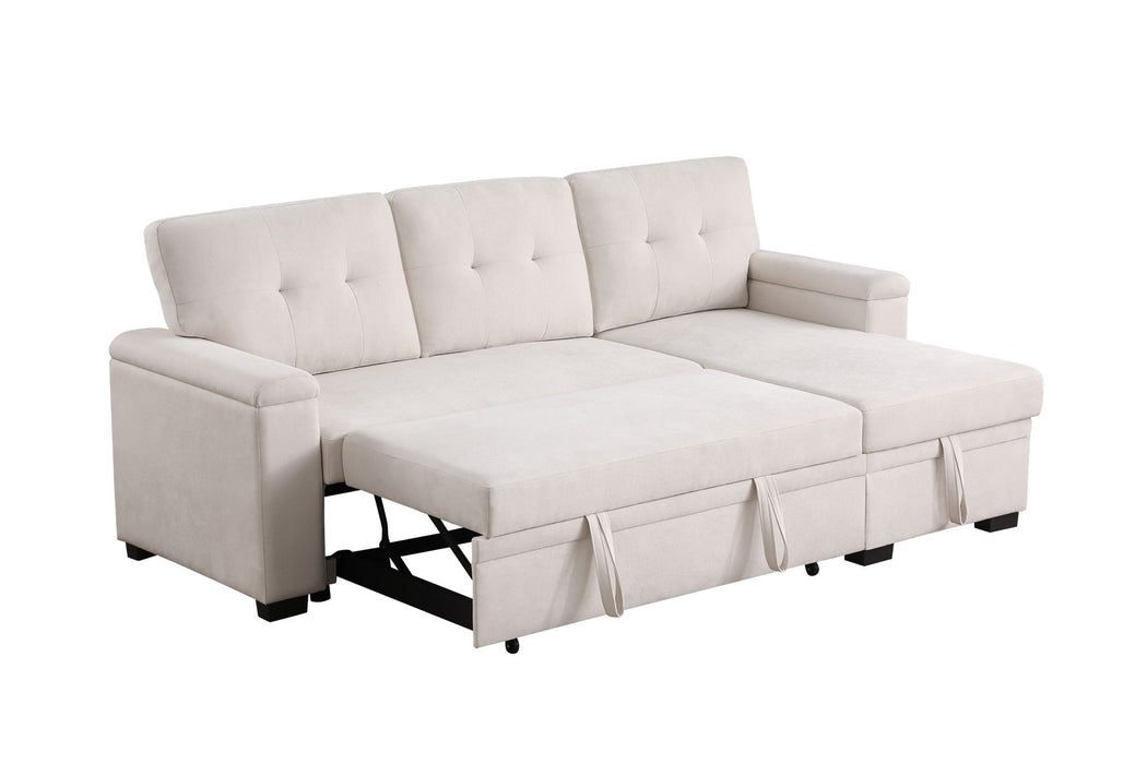 Lucca II  - 84.5"W Reversible Sleeper Sectional Sofa with Storage Chaise