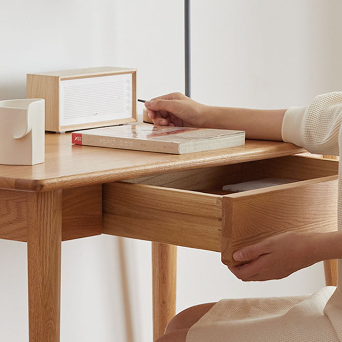 Computer Desk, Study Desk With Drawer Simple Work From Home - Oak Natural