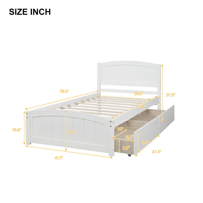 Platform Bed & Two Drawers