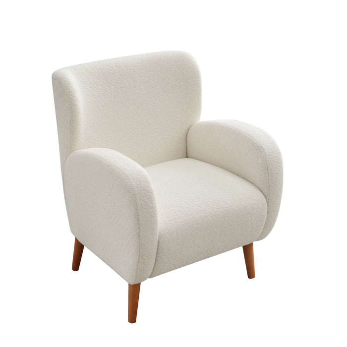 Modern Wing Back Lounge Chair Stylish Design, Soft Fabric, Solid Wood Legs, Durable Frame