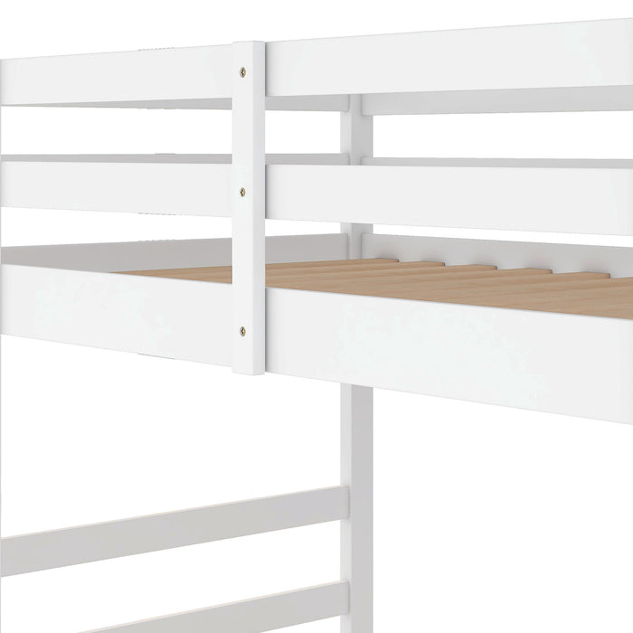 Twin Over Twin Bunk Bed With Ladder