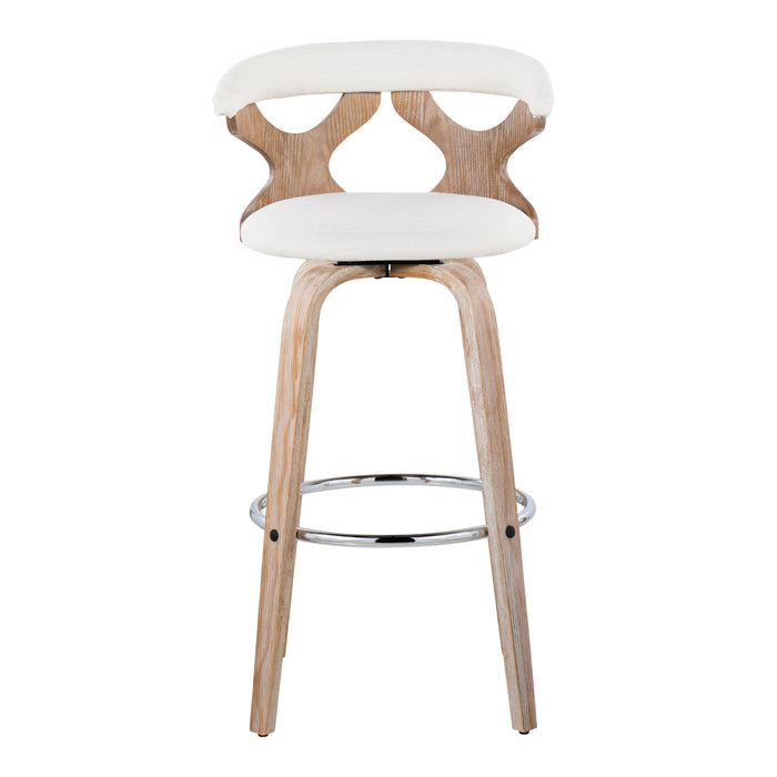 Gardenia - Contemporary Fixed Height Barstool With Swivel With Round Footrest (Set of 2)