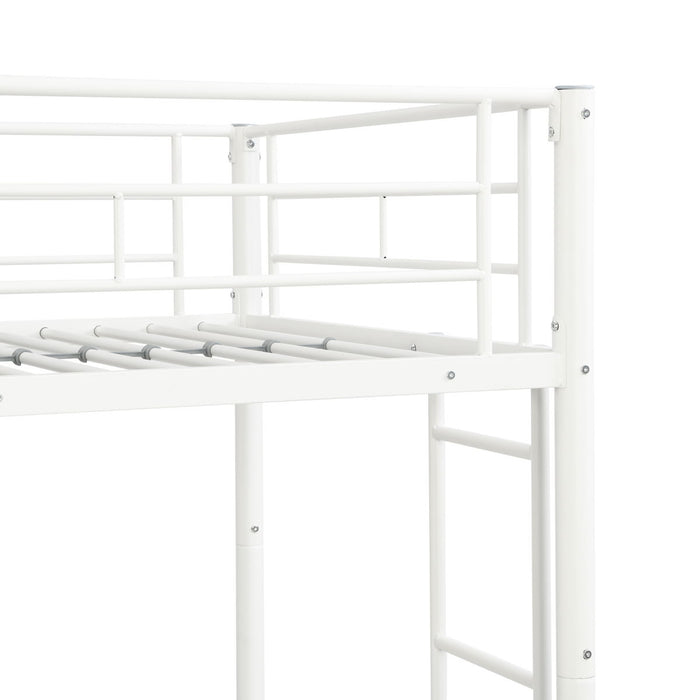 Twin Over Twin Metal Bunk Bed - White