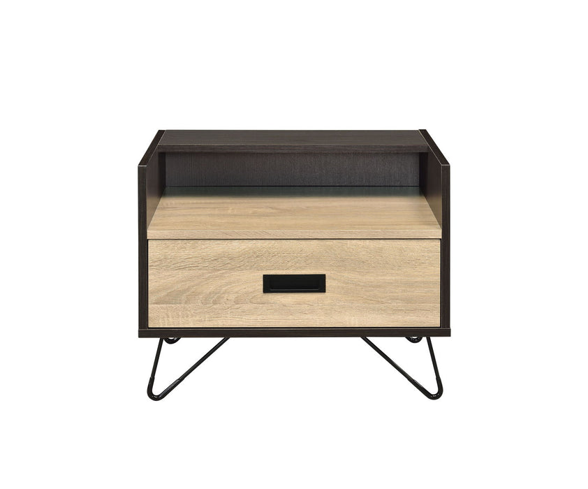 Melkree - Accent Table With Display & Utility Function - Oak / Black