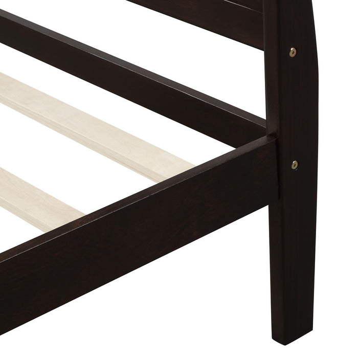 Twin Platform Bed Frame Mattress Foundation Sleigh Bed With Headboard / Footboard / Wood Slat Suppor