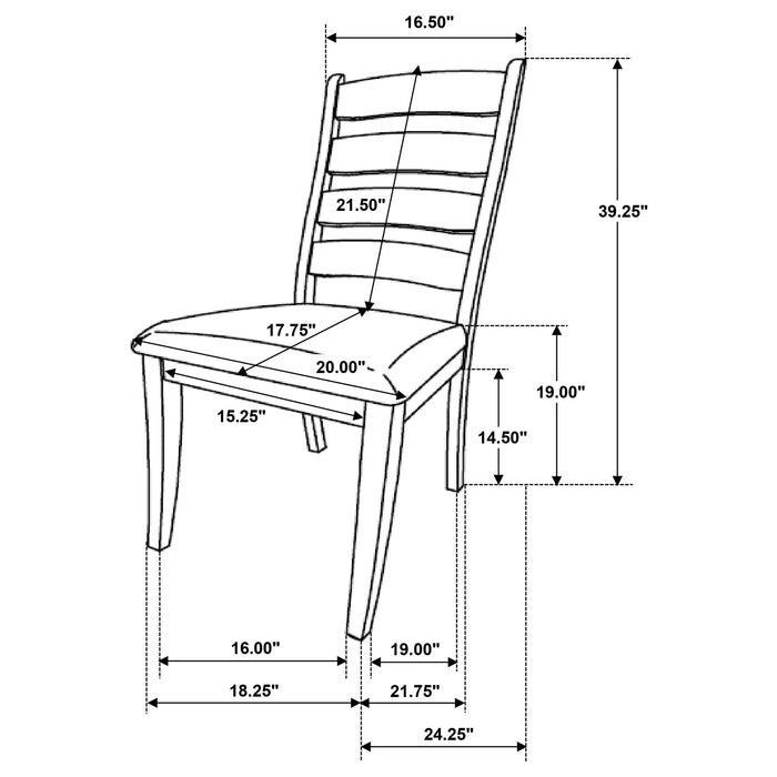 Danvers - Ladder Back Dining Side Chair (Set of 2) - Brown Oak