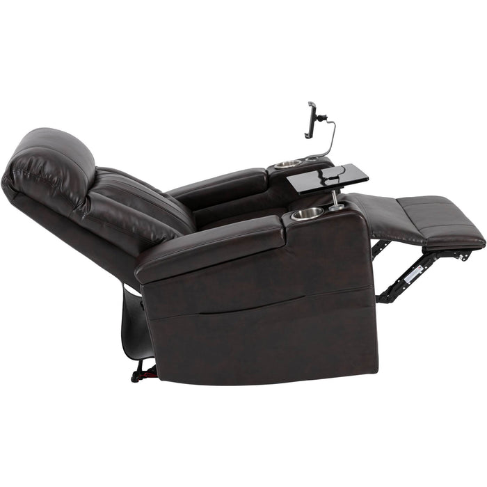 Premium Power Recliner With Storage Arms, Cupholders, Swivel Tray Table And Cell Phone Stand