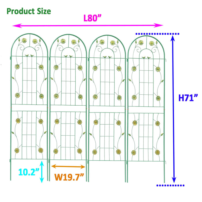 Metal Garden Trellis Rustproof Trellis For Climbing Plant Outdoor Flower Support