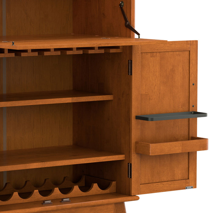 Draper - Mid Century Bar Cabinet - Teak Brown