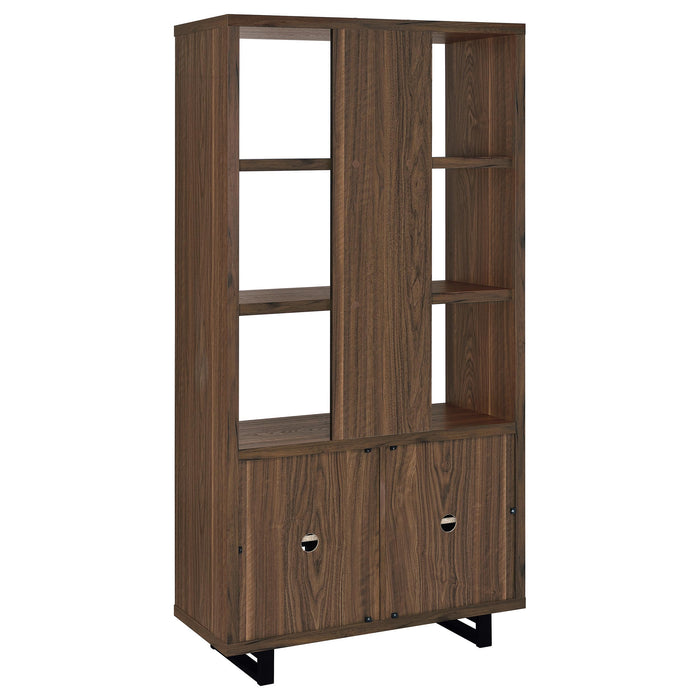 Maddox - 3 Shelf Cabinet Bookcase - Walnut