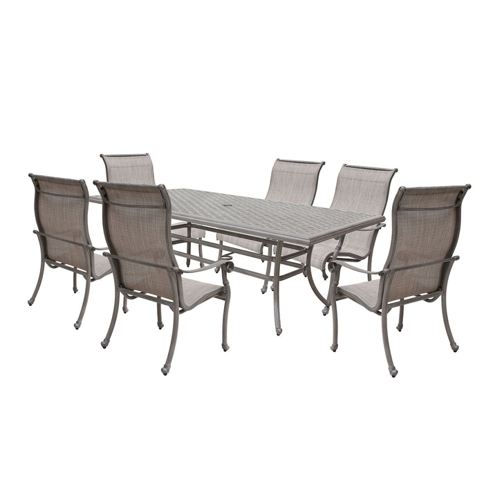 Cast Aluminum Dining Set With Sling Chairs