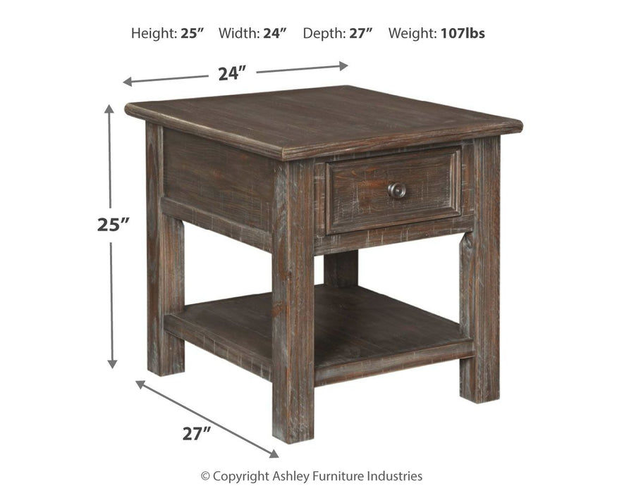 Wyndahl - Rustic Brown - Rectangular End Table