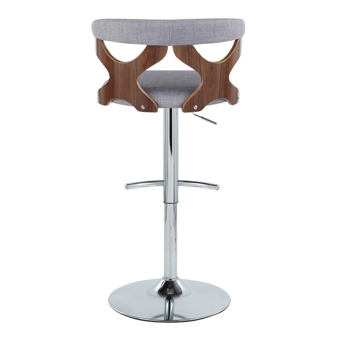 Gardenia - Mid Century Modern Adjustable Barstool With Swivel With Rounded T Footrest (Set of 2)