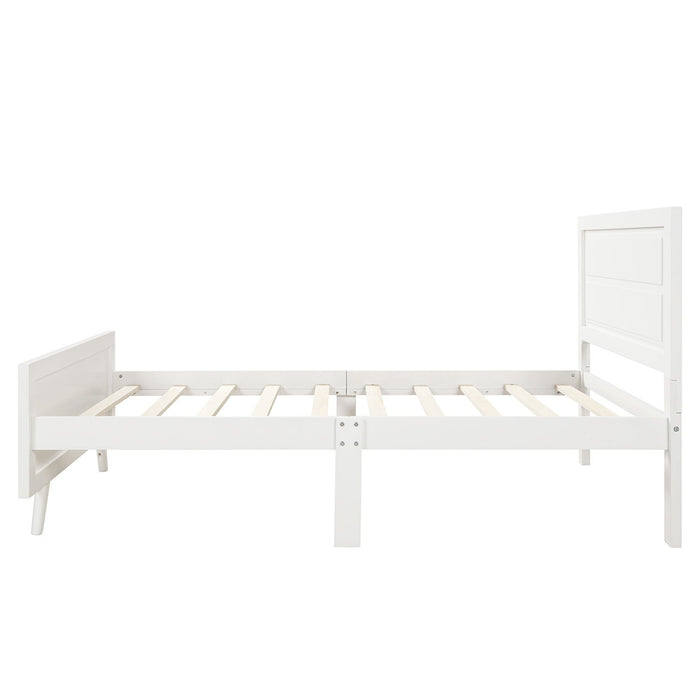 Twin Platform Bed Frame Mattress Foundation With Headboard And Wood Slat Support