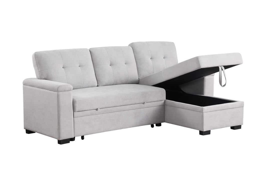 Lucca II  - 84.5"W Reversible Sleeper Sectional Sofa with Storage Chaise